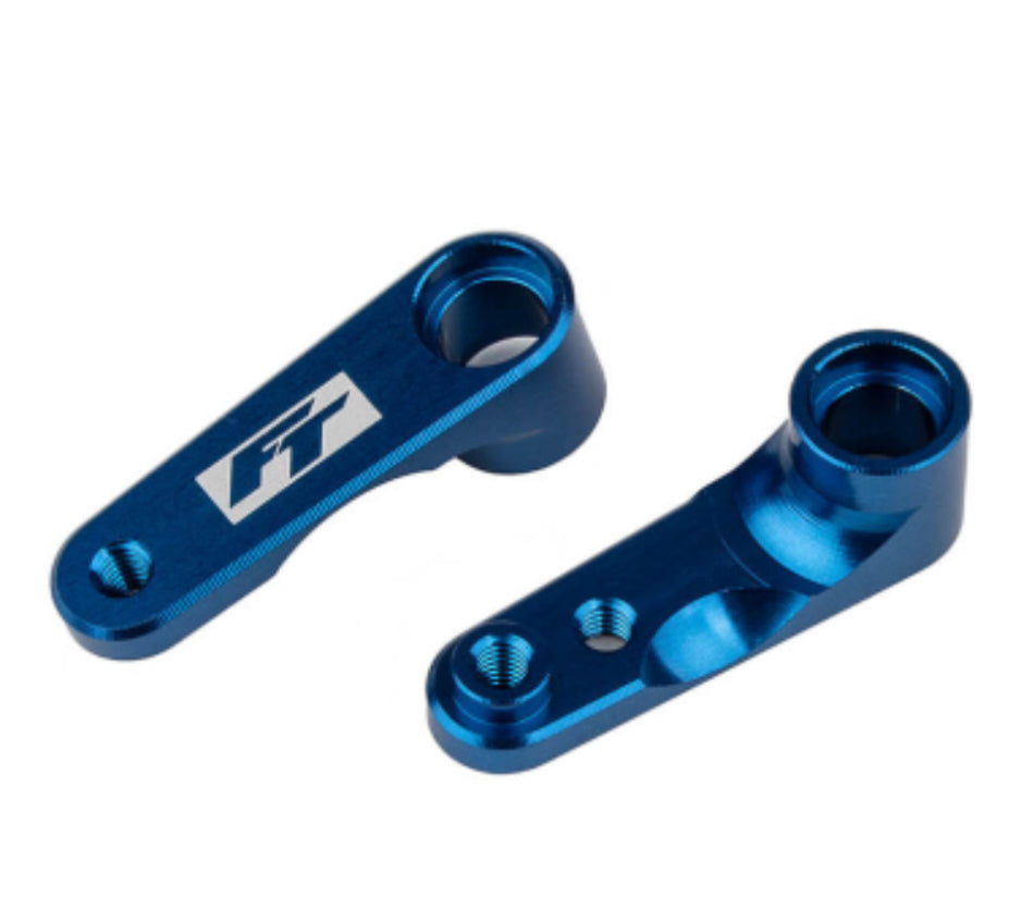 TEAM ASSOCIATED RC10B6.4 FT STEERING BELLCRANKS, BLUE ALUMINIUM